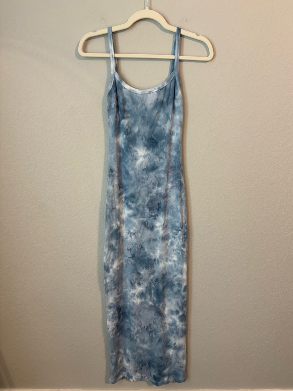 Young Fabulous Broke Blue Tie-Dye Ribbed Tank Maxi Dress
